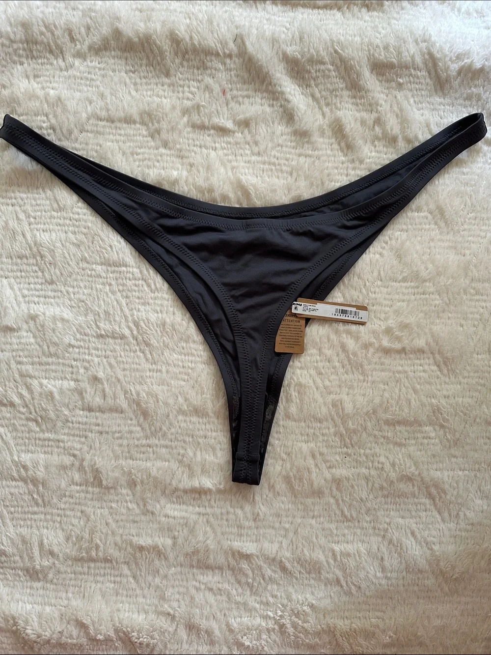 SKIMS Signature Swim Thong in Gunmetal NWT